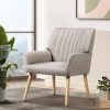 Artiss Armchair Fabric Beige Sebastini - Image 8