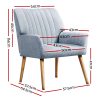 Artiss Armchair Fabric Blue Grey Sebastini - Image 2