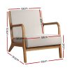 Artiss Armchair Fabric Beige Olive - Image 2