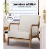 Artiss Armchair Fabric Beige Olive - Image 5