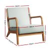 Artiss Armchair Fabric Grey Olive - Image 2
