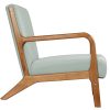 Artiss Armchair Fabric Grey Olive - Image 4