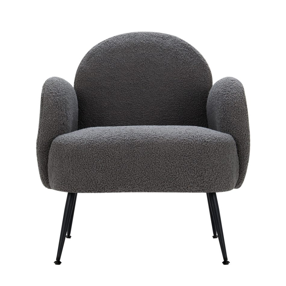 Artiss Armchair Boucle Charcoal Hanes - Image 3