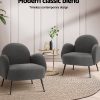 Artiss Armchair Boucle Charcoal Hanes - Image 6