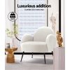 Artiss Armchair Lounge Chair Armchairs Accent Arm Chairs Sherpa Boucle White - Image 5