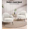 Artiss Armchair Lounge Chair Armchairs Accent Arm Chairs Sherpa Boucle White - Image 6