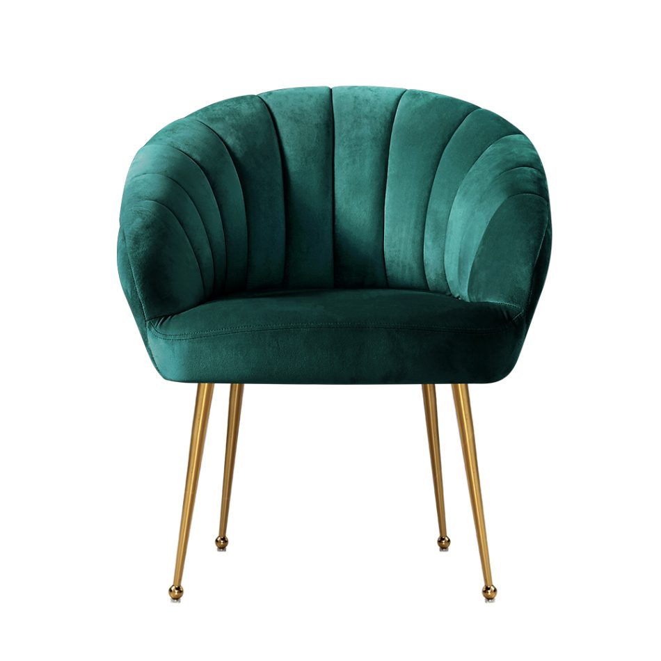 Artiss Armchair Velvet Green Eloise - Image 3