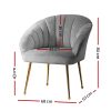Artiss Armchair Velvet Grey Eloise - Image 2