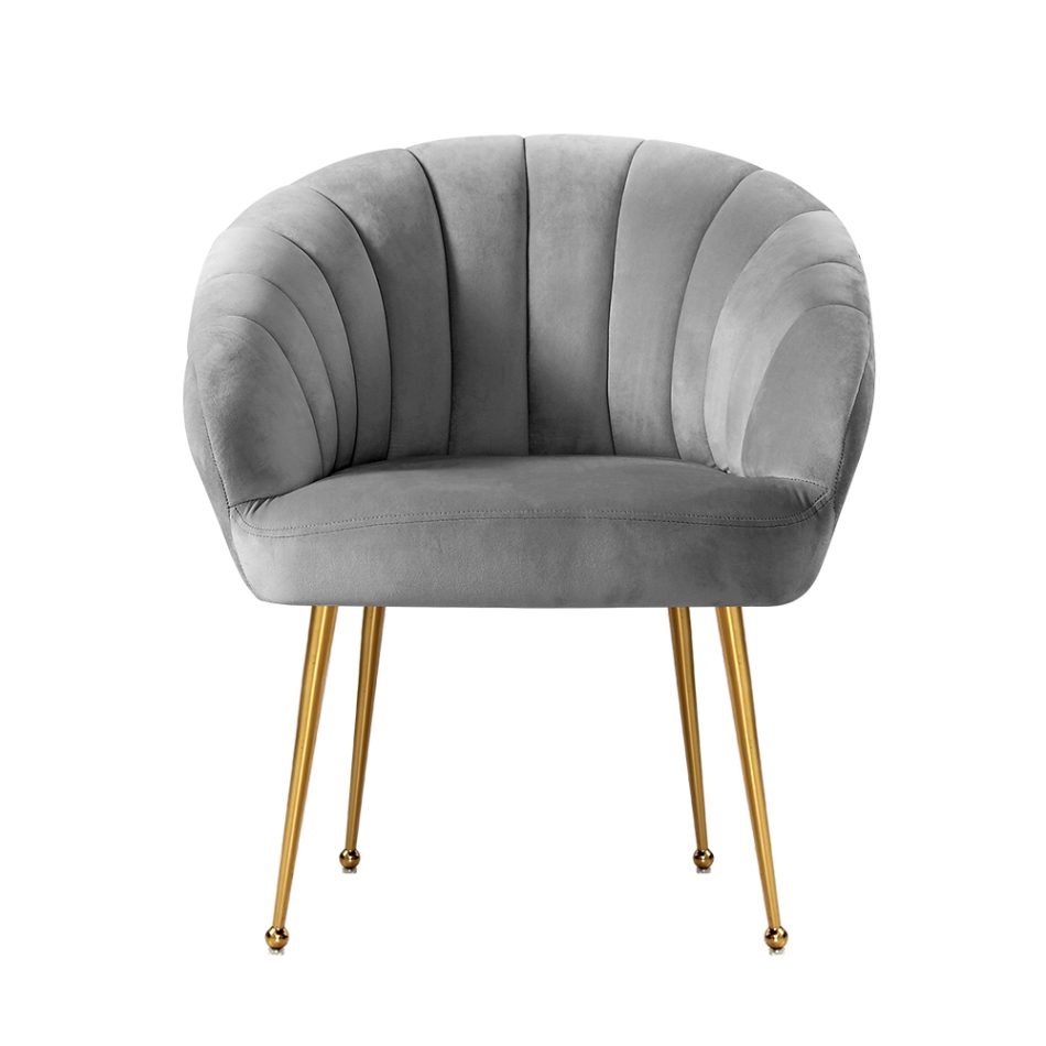 Artiss Armchair Velvet Grey Eloise - Image 3