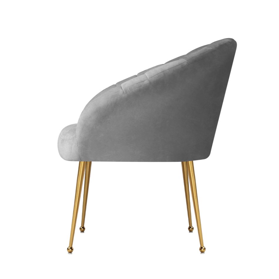 Artiss Armchair Velvet Grey Eloise - Image 4