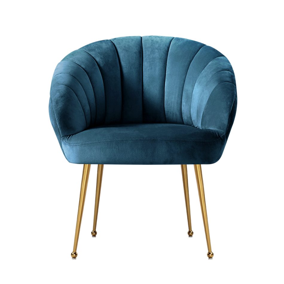 Artiss Armchair Velvet Blue Eloise - Image 3