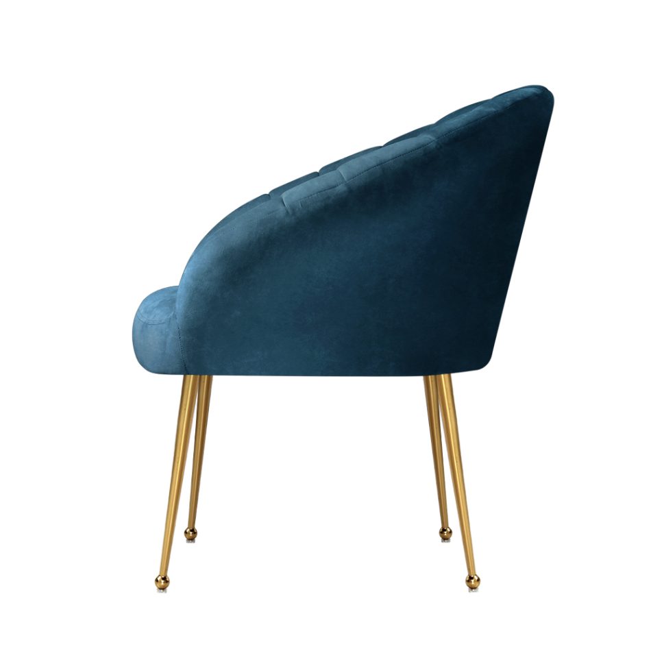 Artiss Armchair Velvet Blue Eloise - Image 4
