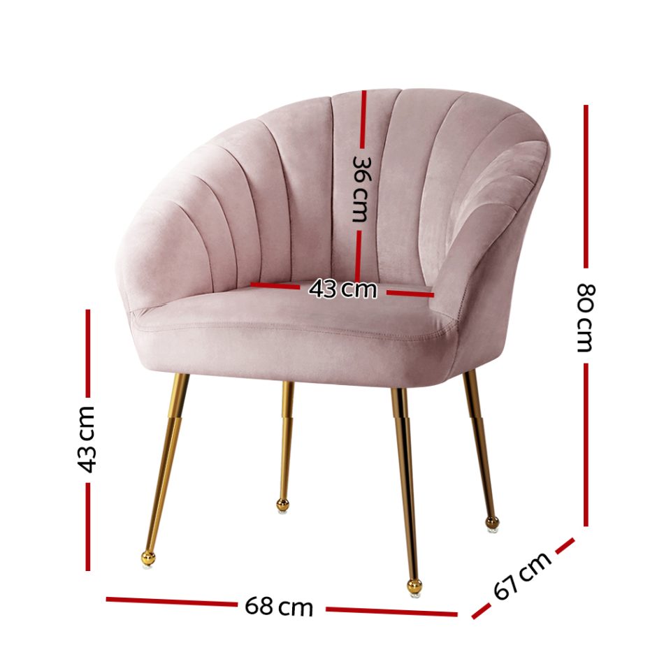 Artiss Armchair Velvet Pink Eloise - Image 2