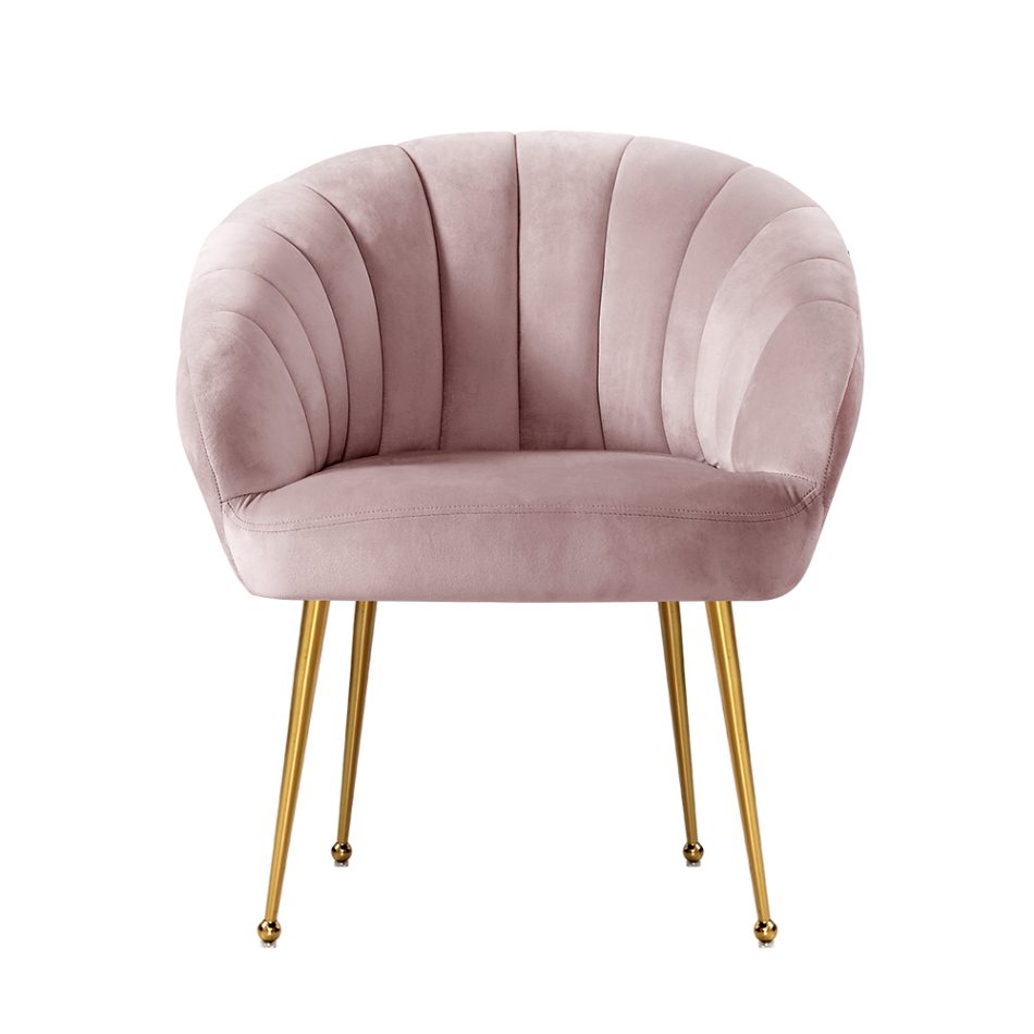 Artiss Armchair Velvet Pink Eloise - Image 3