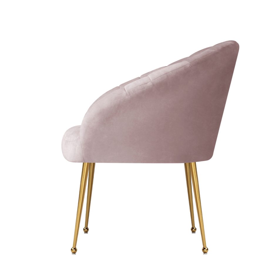 Artiss Armchair Velvet Pink Eloise - Image 4
