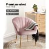 Artiss Armchair Velvet Pink Eloise - Image 5