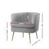 Artiss Armchair Lounge Accent Chair Armchairs Sofa Chairs Velvet Grey Couch - Image 2