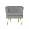 Artiss Armchair Lounge Accent Chair Armchairs Sofa Chairs Velvet Grey Couch - Image 3