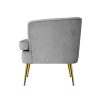 Artiss Armchair Lounge Accent Chair Armchairs Sofa Chairs Velvet Grey Couch - Image 4