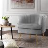 Artiss Armchair Lounge Accent Chair Armchairs Sofa Chairs Velvet Grey Couch - Image 8