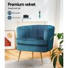 Artiss Armchair Velvet Blue Norvia - Image 5