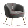 Artiss Armchair Lounge Chair Accent Chairs Arm Armchairs Sherpa Boucle Charcoal - Image 2