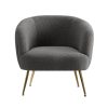 Artiss Armchair Lounge Chair Accent Chairs Arm Armchairs Sherpa Boucle Charcoal - Image 3