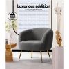 Artiss Armchair Lounge Chair Accent Chairs Arm Armchairs Sherpa Boucle Charcoal - Image 5