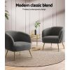 Artiss Armchair Lounge Chair Accent Chairs Arm Armchairs Sherpa Boucle Charcoal - Image 6