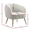 Artiss Armchair Lounge Chair Accent Chairs Armchairs Sherpa Boucle Sofa White - Image 2