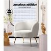Artiss Armchair Lounge Chair Accent Chairs Armchairs Sherpa Boucle Sofa White - Image 5