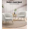 Artiss Armchair Lounge Chair Accent Chairs Armchairs Sherpa Boucle Sofa White - Image 6