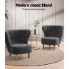Artiss Armchair Lounge Accent Chair Armchairs Couch Chairs Sofa Bedroom Charcoal - Image 6