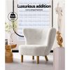 Artiss Armchair Lounge Accent Chair Armchairs Couch Chairs Sofa Bedroom White - Image 5