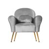 Artiss Armchair Lounge Chair Accent Armchairs Chairs Sofa Grey Velvet Cushion - Image 3