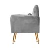 Artiss Armchair Lounge Chair Accent Armchairs Chairs Sofa Grey Velvet Cushion - Image 4