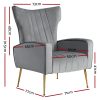 Artiss Armchair Grey Velvet Kate - Image 2