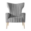 Artiss Armchair Grey Velvet Kate - Image 3