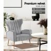 Artiss Armchair Grey Velvet Kate - Image 6