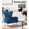 Artiss Armchair Navy Velvet Kate - Image 6