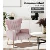 Artiss Armchair Pink Velvet Kate - Image 6
