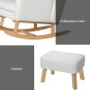 Artiss Rocking Chair Armchair Linen Fabric Beige Jonah - Image 6