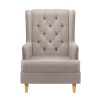 Artiss Rocking Chair Armchair Linen Fabric Beige Gaia - Image 3
