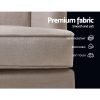 Artiss Rocking Chair Armchair Linen Fabric Beige Gaia - Image 7