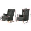 Artiss Rocking Chair Armchair Linen Fabric Charcoal Gaia - Image 2