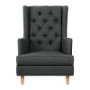Artiss Rocking Chair Armchair Linen Fabric Charcoal Gaia - Image 3