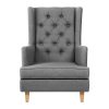 Artiss Rocking Chair Armchair Linen Fabric Grey Gaia - Image 3