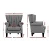 Artiss Armchair Wingback Grey Andrew - Image 3