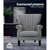 Artiss Armchair Wingback Grey Andrew - Image 4