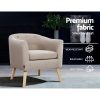 Artiss ADORA Armchair Tub Chair Single Accent Armchairs Sofa Lounge Fabric Beige - Image 4